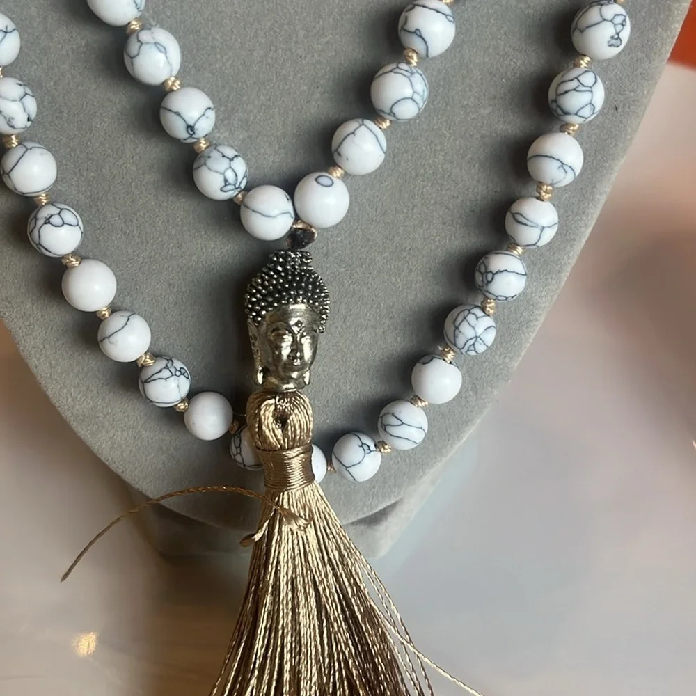 Buddha Tassel Beaded long necklace - Picture 2 of 6